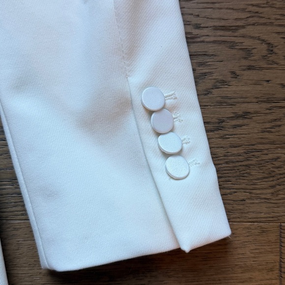 Zara White Women's Blazer Tuxedo collar - Picture 7 of 7